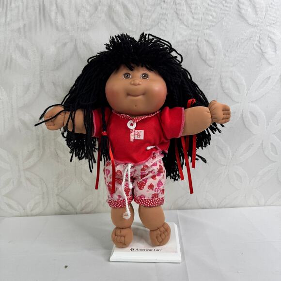 VTG 1988 1st Edition Mattel Cabbage Patch Kid Doll Long Black Hair CPK - Picture 6 of 11